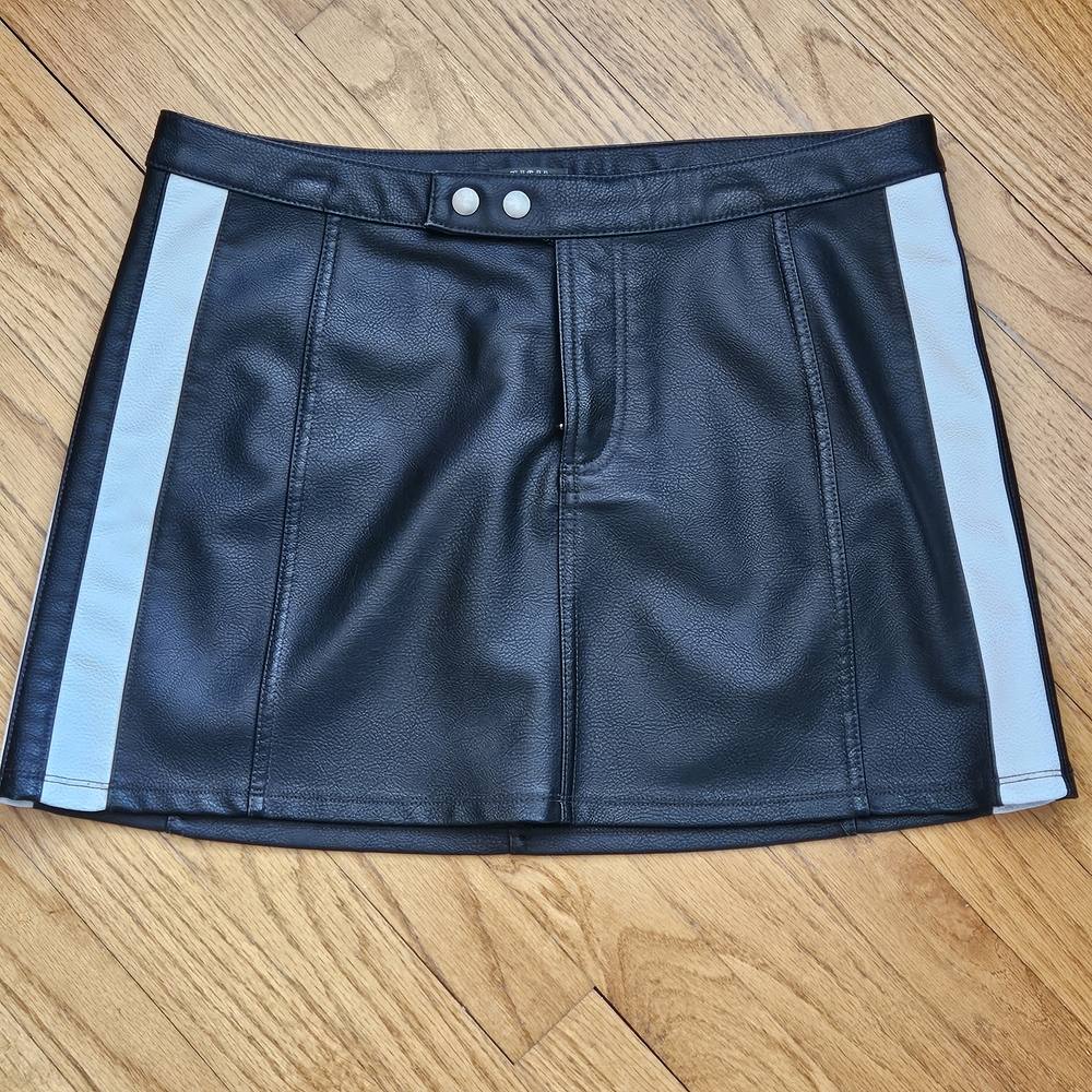 Wild Fable Black Mini Skirt with White Accents